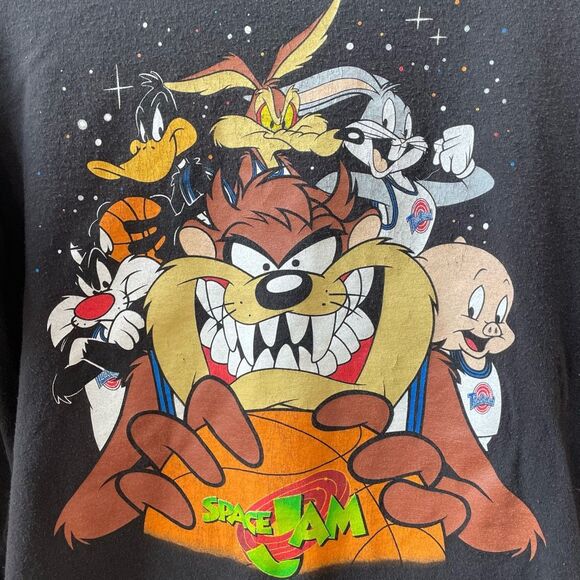 Space Jam Unisex Long Sleeve Tshirt Bugs Bunny Taz Daffy Porky M - Picture 3 of 6